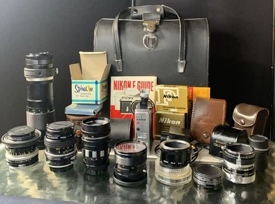 VTG Lot Japan K I & Co Hard Camera Case Contents Multiple Nikon Spiratone Lenses - Image 1 of 4