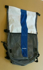 Volvo Racing Roll-Top Backpack Gray Blue Mesh Panel Adjustable Straps ~ 30L - Bild 1 von 6