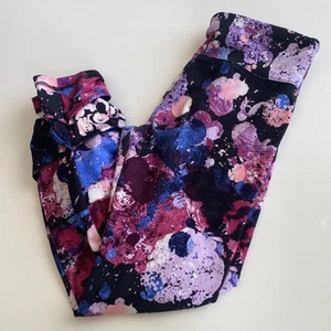 Justice legging girls size Large full length purple color splat - Picture 1 of 4