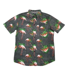 Camisa Grande Carbono Para Hombre NUEVA CON ETIQUETAS Flamencos Calce Clásico Abotonada Rue 21 - Imagen 1 de 7