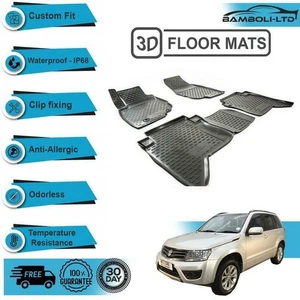 4 Pcs 3D Molded Floor Mats FIT for Suzuki Grand Vitara 2015-2019 (Black) - Picture 1 of 3