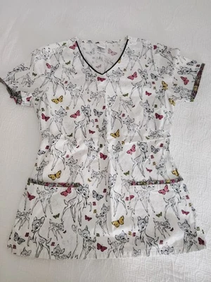 Blusa Médica Maravillosa World Of Disney Para Mujer Linda Bambi Talla Pequeña. Foto 1 de 4
