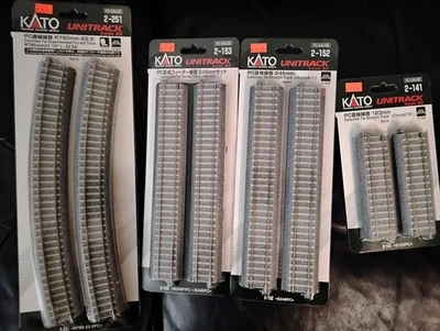 Kato ho unitrack concrete tie  straight & curve lot of 8 packs new - Image 1 of 3