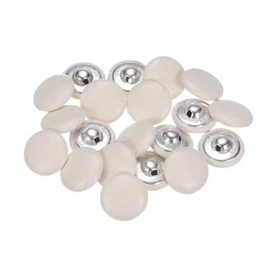 20pcs Leather Covered Button 20mm Metal Round Sewing Buttons, Beige - Image 1 of 4