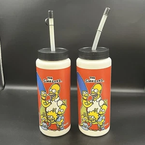 2 - VTG Simpsons 1990 Water Bottle White Original Release Year retro throwback - Picture 1 of 5