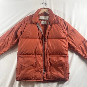 VTG 1970s CLASS-5 Mens Size S Down Puffer Jacket Rusty Burnt Red Orange EUC - Picture 1 of 20
