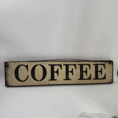 Primitive rustic vintage wooden sign kitchen coffee sign decor accent - Image 1 of 4