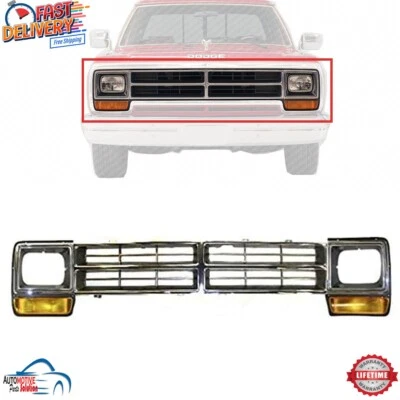NEW GRILLE HEADLAMP DOOR / BEZEL LEFT RIGHT 3PC FOR 1986-1990 DODGE RAMCHARGER - Image 1 of 4