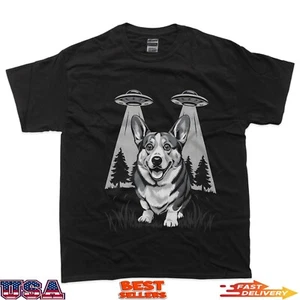 Lustiges T-Shirt Corgi Alien UFO Raumschiff Hundeliebhaber Geschenk - Bild 1 von 4