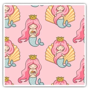 2 x Square Stickers 7.5 cm - Pretty Mermaid Girl Girly Cool Gift #2086 - Afbeelding 1 van 9
