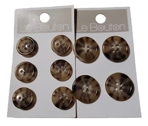 Le Bouton Brown/Beige Marbled Buttons Blazer 19mm 3/4" 4hole & 16mm 5/8" 4hole - Picture 1 of 2