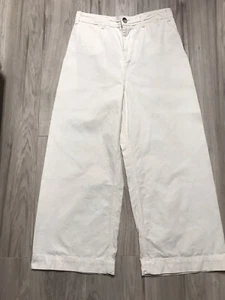 Free People pantaloni crop vita alta gamba larga crema donna taglia 30 belli - Foto 1 di 9