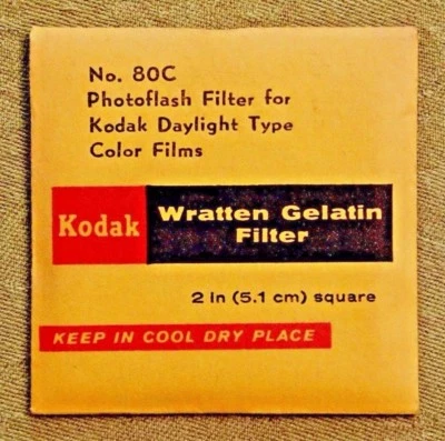 Kodak Wratten No. 80C (5.1 cm) 2-inch Gelatin Filter NEW OLD STOCK - Image 1 of 3