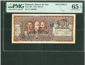 ROMANIA BANCA DE STAT 500 LEI P86s SPECIMEN 1949 UNC - Picture 1 of 2