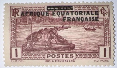 Travelstamps:1936 French Equatorial Africa Stamps OP Scott #1 MNH OG 13 1/2 Perf - Image 1 of 4