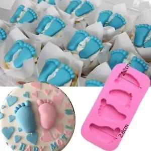 NEWBORN BABY FEET Silicone Fondant Icing Cake Mould Mold Decoration Shower 2 - Picture 1 of 10