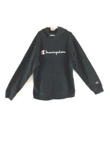 Champion Kids XL Black Hoodie Unisex Long Sleeve Kangaroo Pocket Logo - Picture 1 of 5