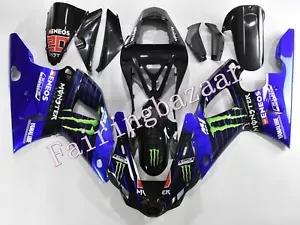 Fit for 2000 2001 YZF R1 Blue Black ABS Plastic Injection Bodywork Fairing Kit - Foto 1 di 6