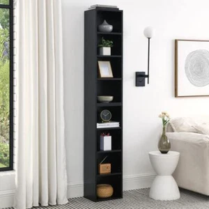 Tileon Tall Narrow Pantry Organizer Media Tower Rack with Adjustable Shelves - Picture 1 of 7
