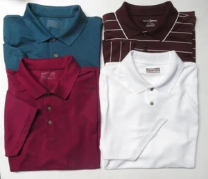 4 GRAND SLAM Men's Golf Polo Shirts XXL White, Teal, Burgundy, Brown Striped - Picture 1 of 1