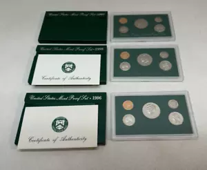 1996 1997 1998 S USA Mint Proof 3 Sets 15 Münzen Original Box COA LESEN - Bild 1 von 11