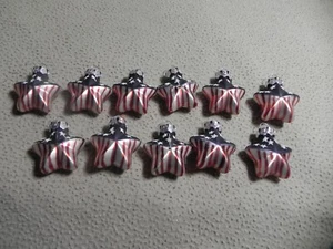 11 Glass Ornaments Star Shaped American Flag Patriotic USA A - Picture 1 of 4