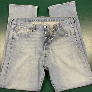 VTG Levis 501 Button Fly Jeans Men’s 32x30 Light Wash Fade Rodeo Western - Picture 1 of 8
