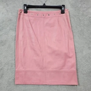 Piazza Sempione Leather Skirt Womens Size US Waist 28 Pink Pencil - Picture 1 of 11