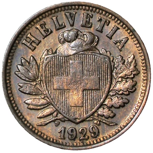1929 Switzerland 2 Rappen KM#4.2a #17690 - Picture 1 of 4