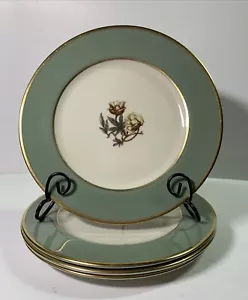 4 Vintage Flintridge Avalon Salbeigrün Dessertteller grüner Bodenstempel 6 3/8 Zoll - Bild 1 von 8