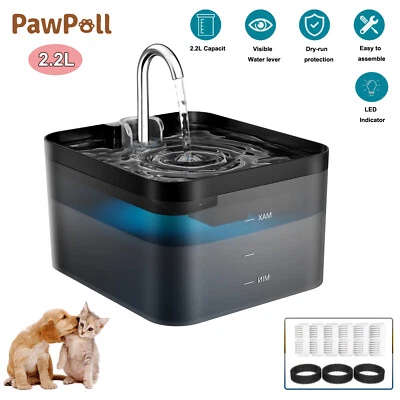 2.2L Trinkbrunnen für Katze Katzenbrunnen mit Led Tiefenfilterung Mit 6 Filters - Bild 1 von 4
