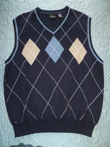 Greg Norman Men’s Cotton Argyle Golf Vest - Picture 1 of 5