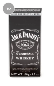 903955 2 X 100g BLOCKS OF JACK DANIELS FINEST SWISS MILK CHOCOLATE WITH WHISKEY - Picture 1 of 1