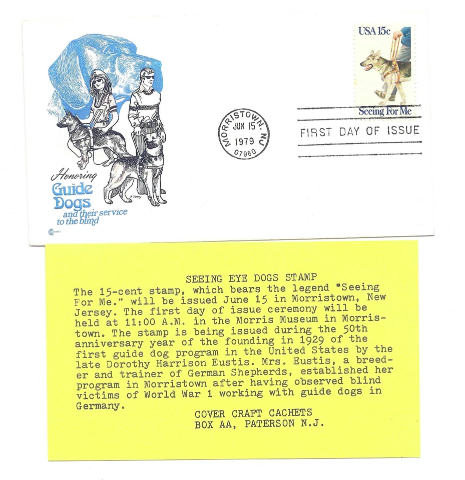 1787 Seeing Eye, Guide Dogs, Cover Craft Cachets, CCC, FDC - Image 1 of 1