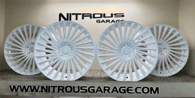 22 WHITE STAGGERED CONCAVE RF23 WHEELS BMW 6 SERIES 640 645 650 M6 03-19 - Image 1 of 4