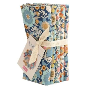 Tilda Wallflower Fat Quarter Bundle of Five - 20" x 22" Blue - Picture 1 of 1