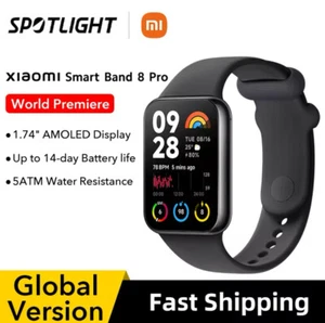 GLOBAL Xiaomi Mi Band 8 Pro 46mm Aluminum with Sports Strap Black/Grey AMOLED - Picture 1 of 8
