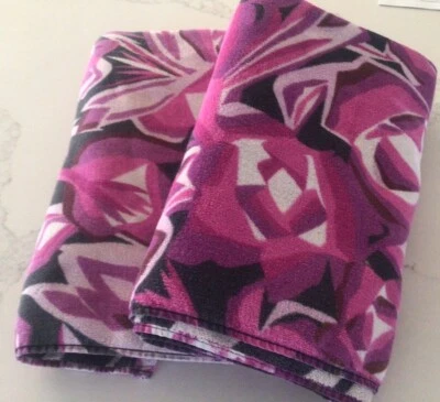 2 Missoni X Target Cotton Purple Floral Black Zig Zag Bath Towels - Image 1 of 4