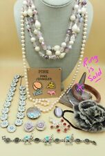 Earrings Bracelet Brooch Vs Pins Fur Vintage & Mod Jewelry Lot Enameled Necklace
