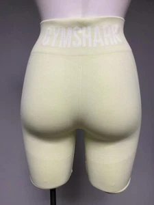 Ex GymShark Ladies Green/Lime Flex Elastic Waist Cycling Shorts Size Medium  - Picture 1 of 10