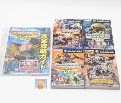 Lot 4 Nintendo GameCube Zoids Vs. 1 2 3 Full Metal Crush Set w/Book Tested Japan - Image 1 of 4