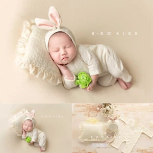 Newborn Baby Photography Clothing Rabbit Hat Background Blanket Prop Photo Shoot - Picture 1 of 7