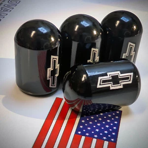 4 X BOWTIE Tire Valve Stem Caps Metal Compatible with CHEVROLET - Picture 1 of 3