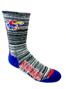 Kansas Jayhawks Vortex Crew Socks - Picture 1 of 2