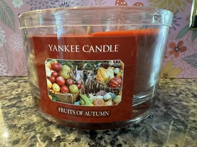 VERY RARE 3 Wick Yankee Candle FRUITS OF AUTUMN! ONLY 1 On eBay! 17 Oz. - Image 1 of 4
