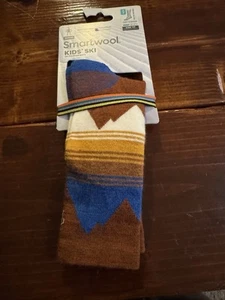 SmartWool Kids Ski Light Cushion OTC Socks Youth Size Medium Alpine Blue - Picture 1 of 3