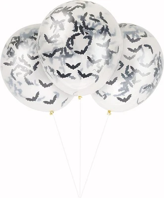 Halloween Party Decorations Bat Balloons Clear Balloons Black Bat Confetti in 5 - Image 1 of 3