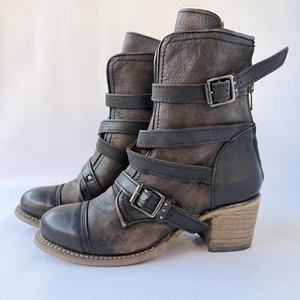 Freebird by Steven CANYON Women's Size US 7 Mid-Calf Distressed Leather Boots - Picture 1 of 14