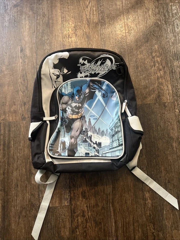 BATMAN Backpack Full Size Canvas Book Bag 15"x12" Batman Begins 2006 - Image 1 of 4