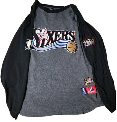 🔥 Vintage Majestic Philadelphia 76ers Jersey Shirt NBA Basketball Mens 31x24 - Image 1 of 4